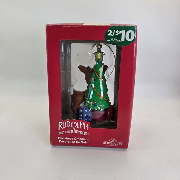 Kurt Adler Rudolph the Red-Nosed Reindeer Ornament in Box Christmas - Picture 3 of 6